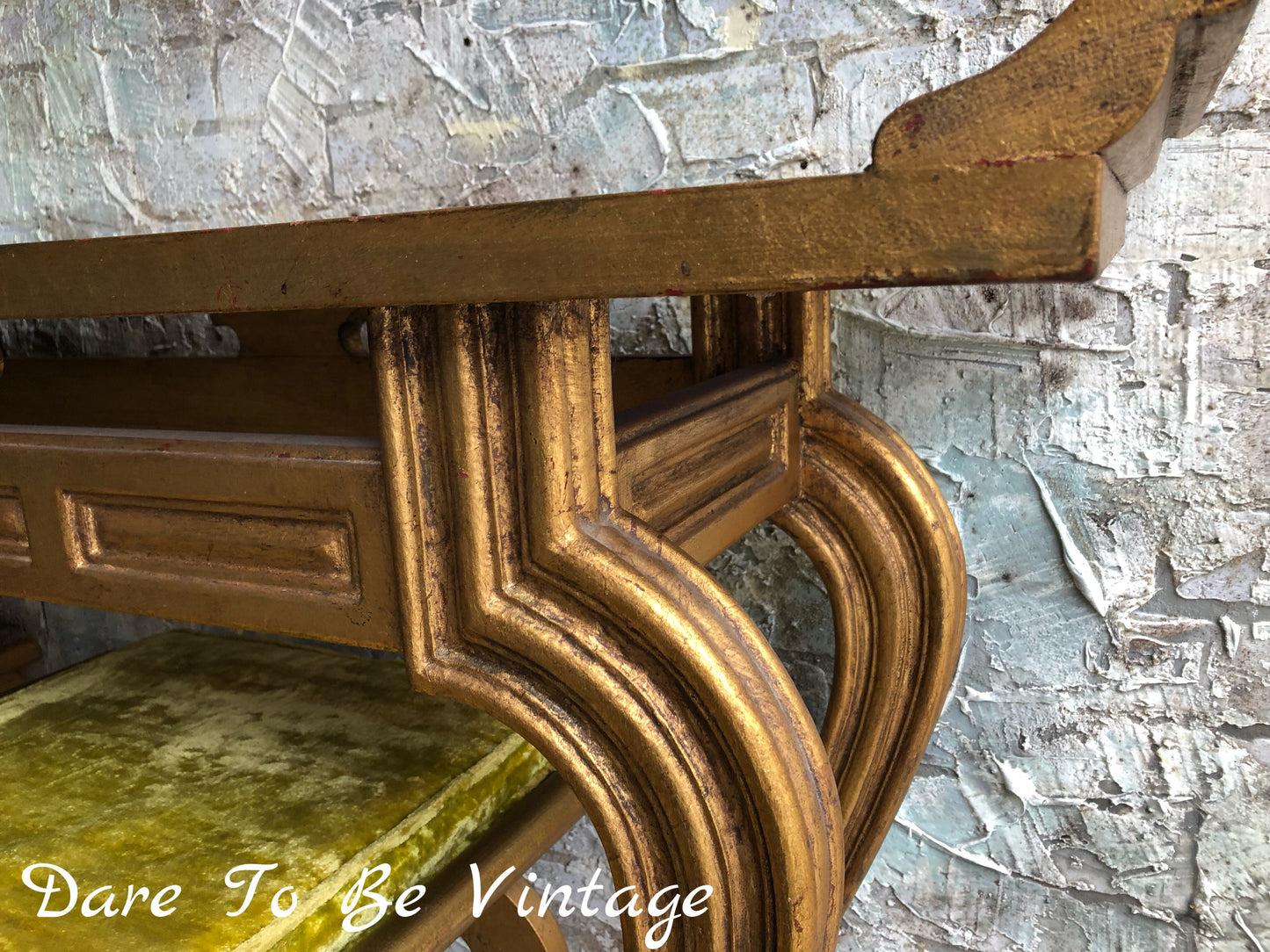 Rare Vintage Francisco Hurtado Hollywood Regency Console Table With Ottomans