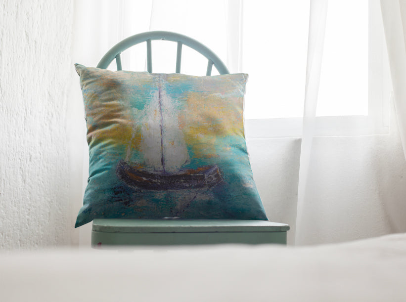 "Sail Away With Me' Sailboat Beach Bath Towel