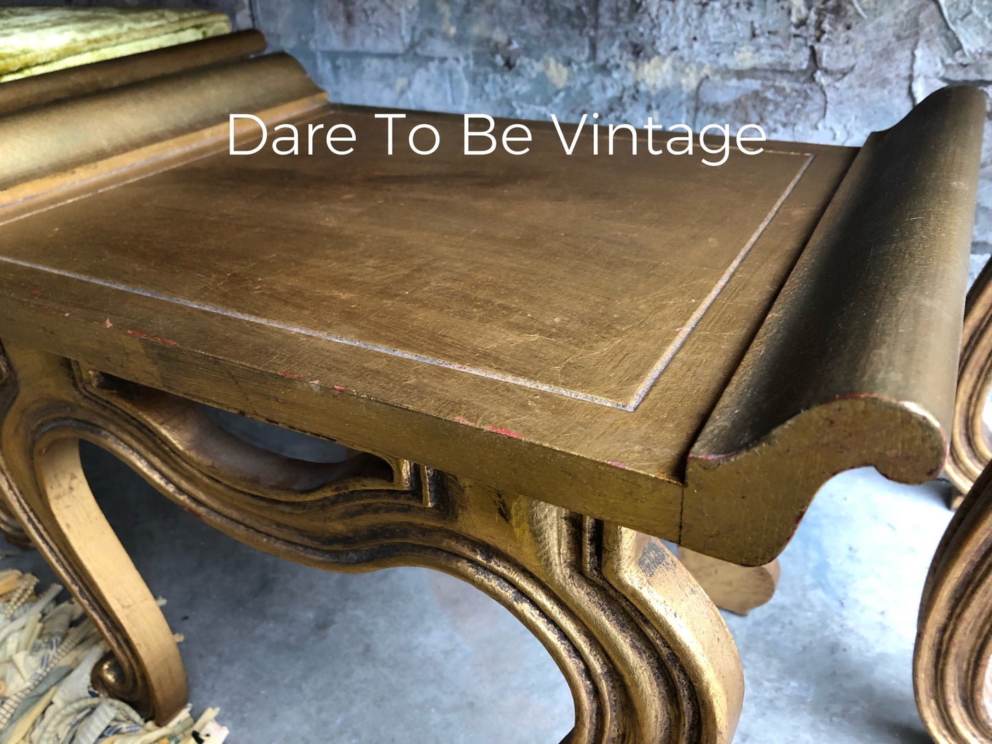 Rare Vintage Francisco Hurtado Hollywood Regency Console Table With Ottomans