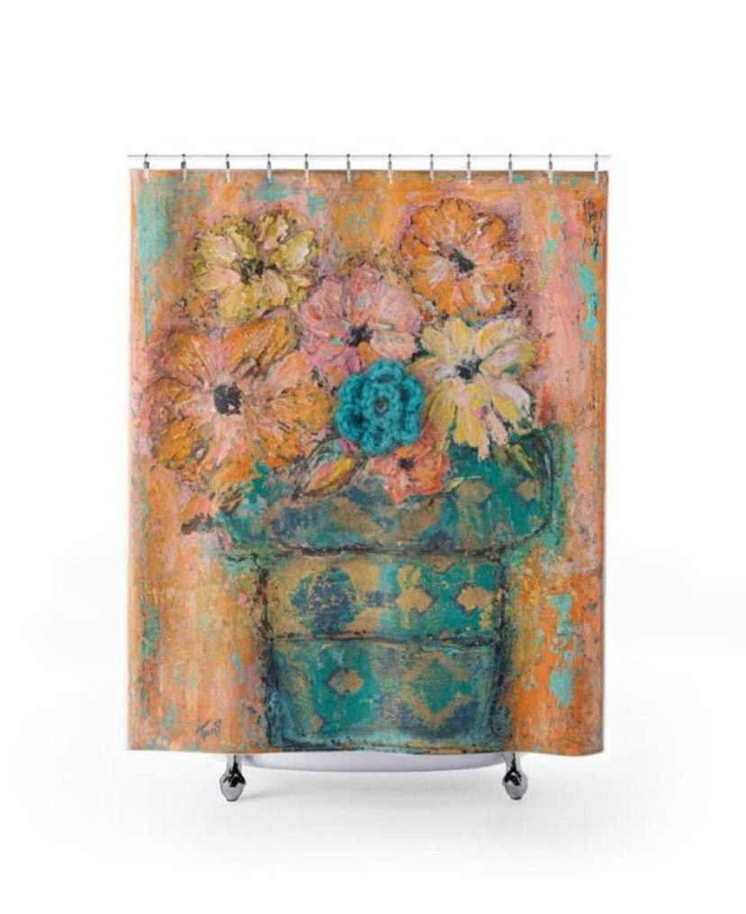 "Flourish" Floral Abstract Faux Suede Square Pillow
