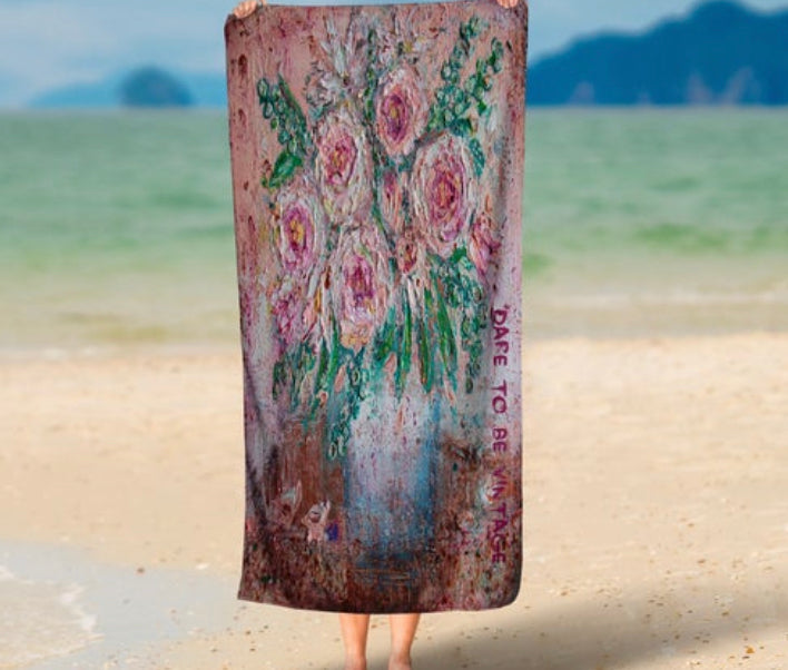 "Thrive " Floral Bouquet Shower Curtain