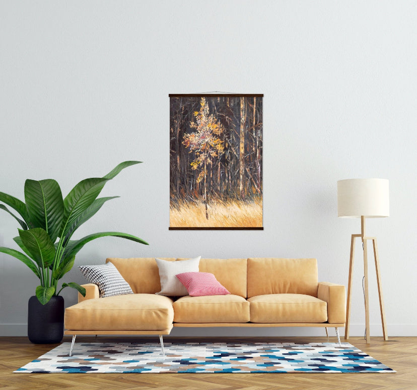 'Fallin For You' Fall Woodland Trees Woven Blanket Wall Art Tapestry