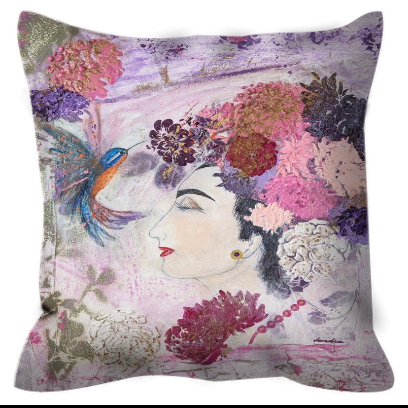 "Innocent Beauty " Hummingbirds Floral Shower Curtain
