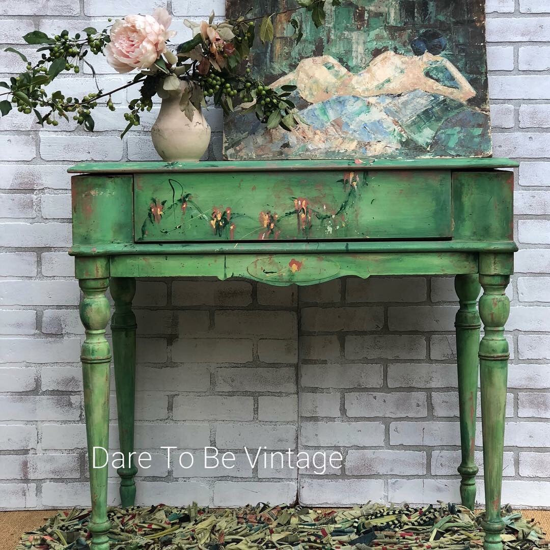 Sold Whimsical Writing Desk Hand Painted Flowers BoHo Chic – Dare