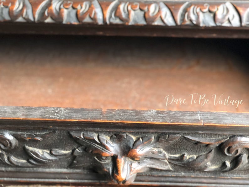 SOLD Antique Gothic Jacobean Oak Accent Table