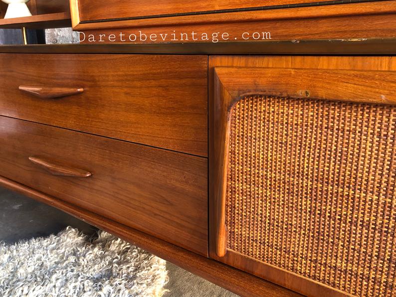 SOLD Mid Century Modern Credenza Wall Unit Bar Free Shipping