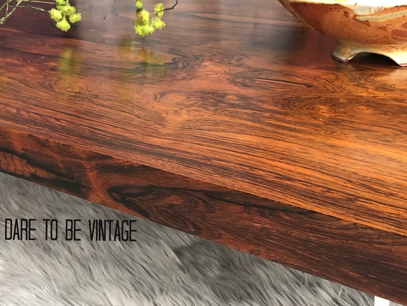 SOLD Milo Baughman Rosewood Lucite Coffee Table
