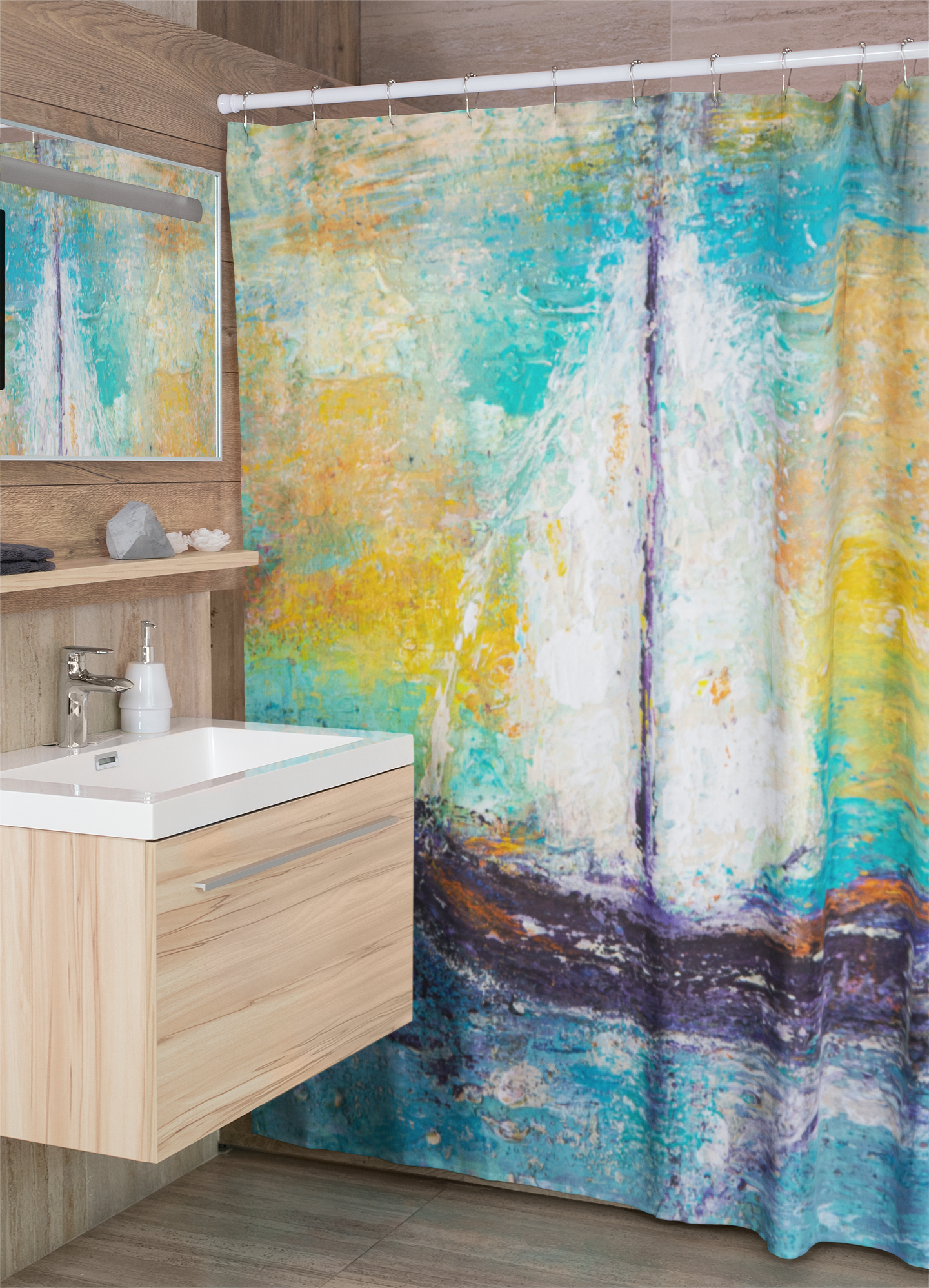 "Sail Away With Me" Abstract Sailboat Giclée Prints