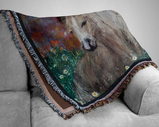 "Sallie Mae" Horse Woven Tapestry Blanket