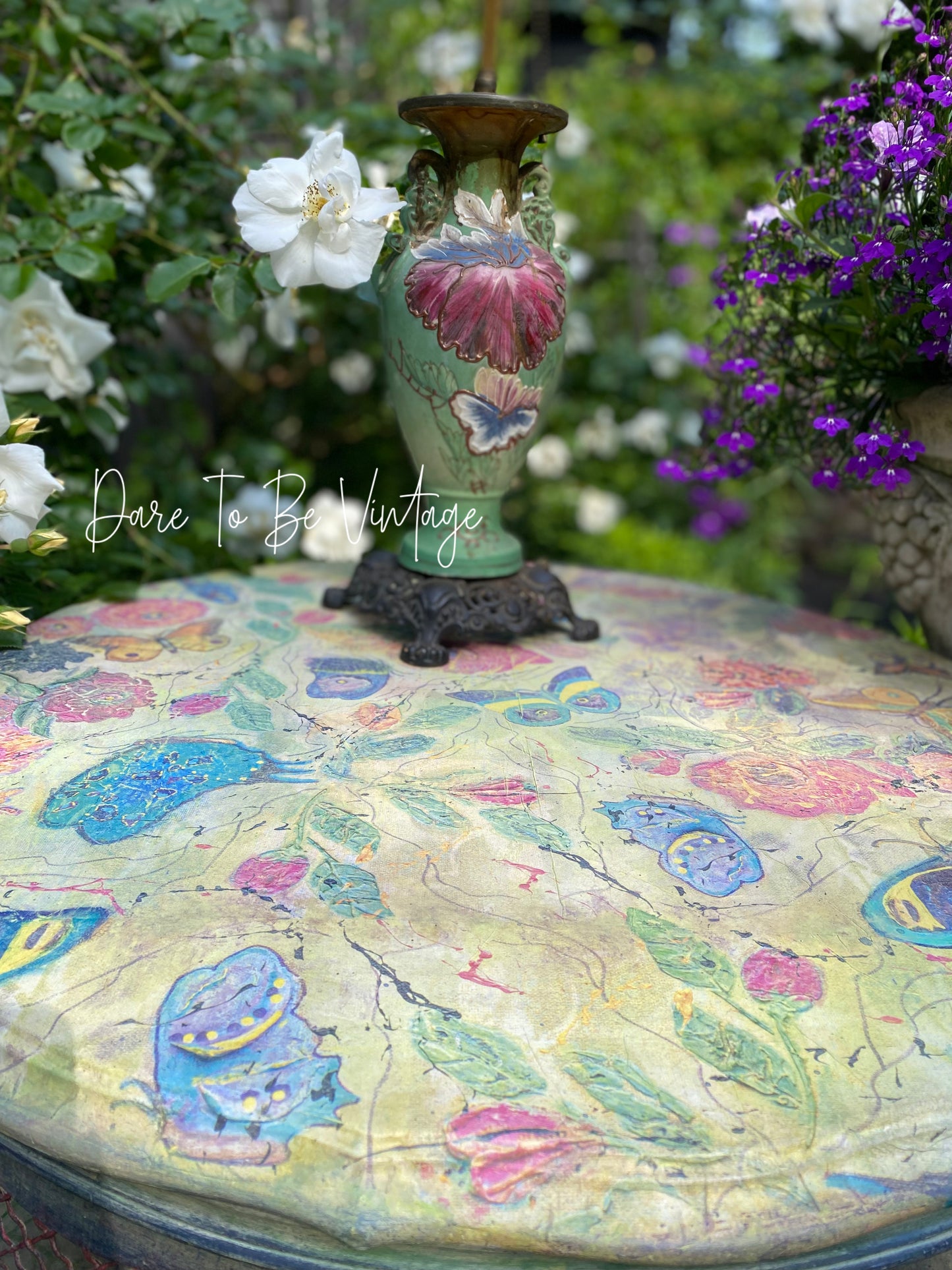 'You Give Me Butterflies' Hand Painted Butterflies Flowers Decoupage Paper