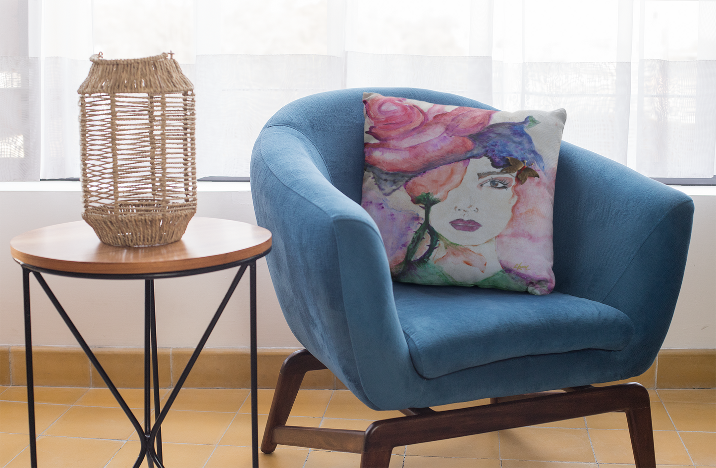 "Cover Me In Flowers" Flowers Iris Faux Suede Square Pillow