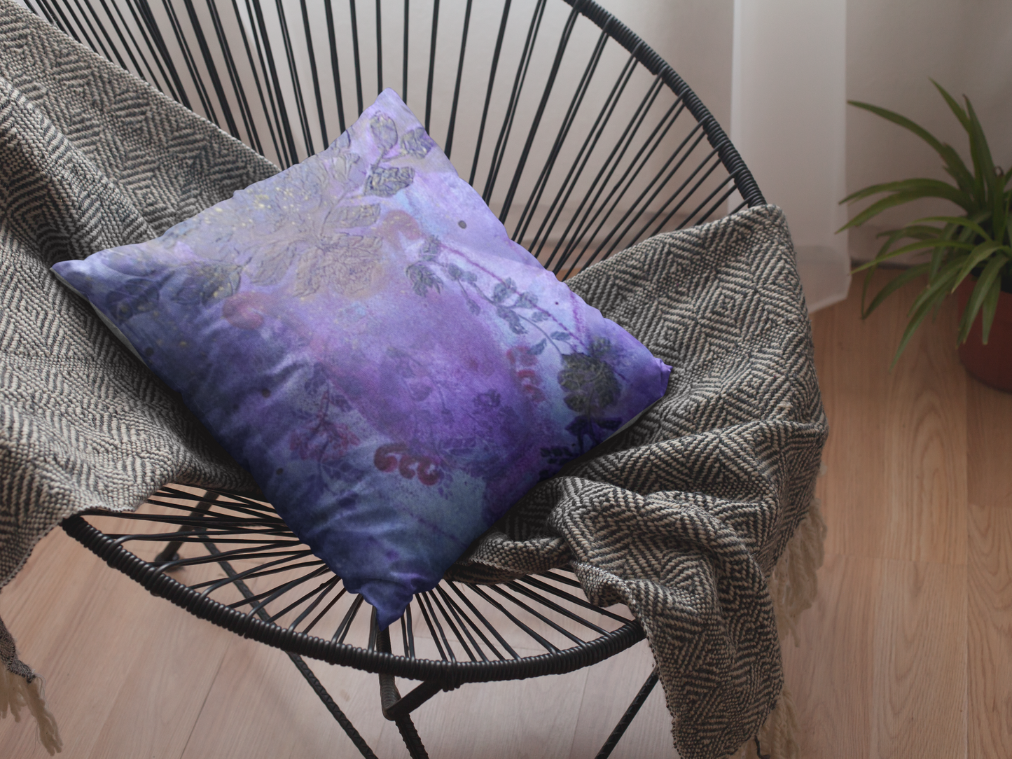 "Trailing Romance" Outdoor Floral Pillow