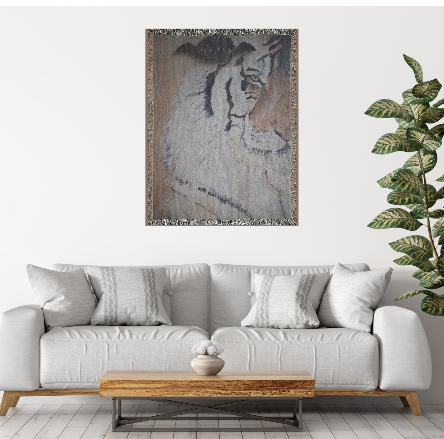 'Eye Of The Tiger' Animal Print Tiger Woven Blanket Tapestry