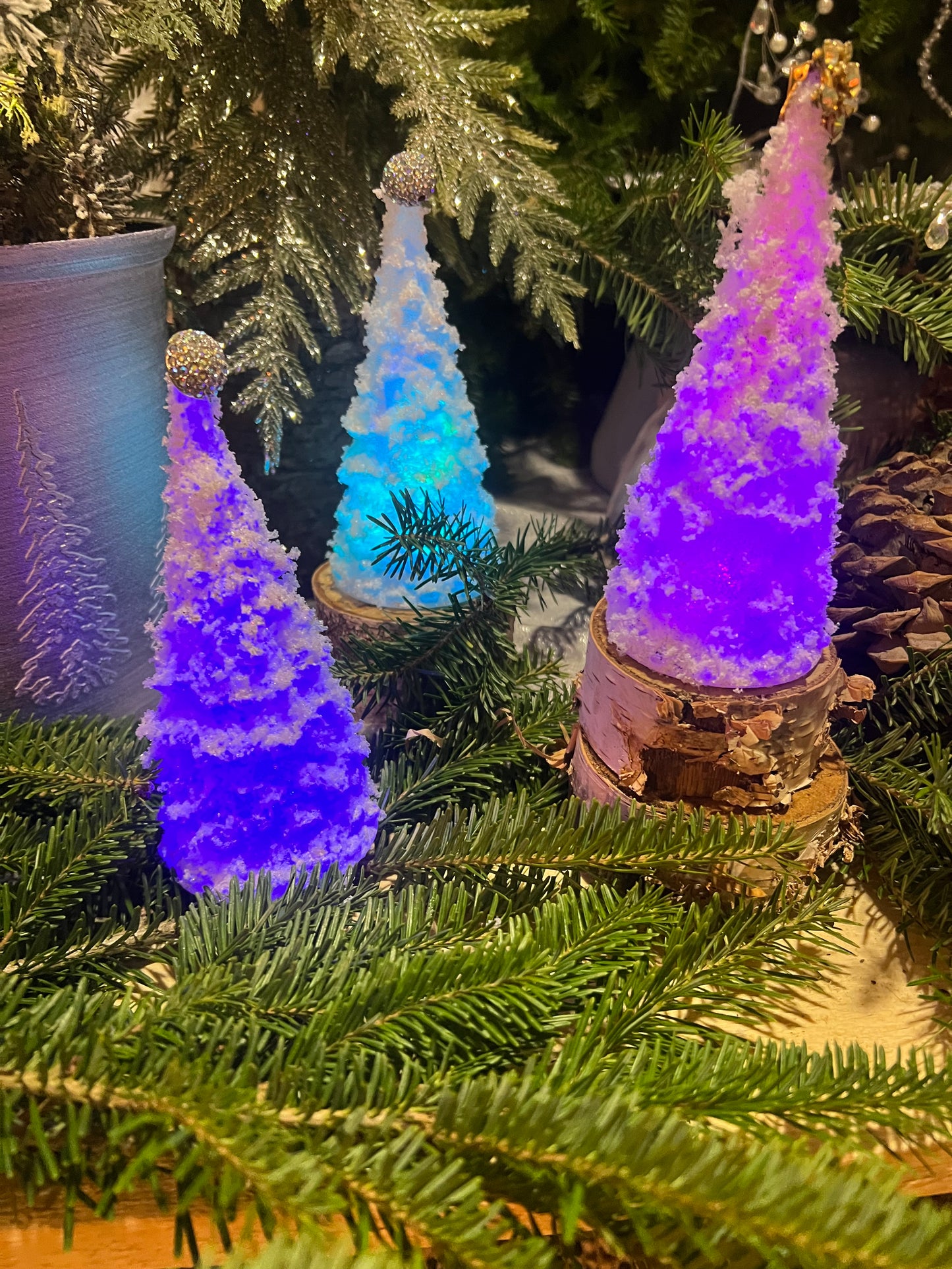 Upcycle Vintage Holiday Centerpiece ~ Handmade Christmas Centerpiece ~ Lucite ~ Leopard