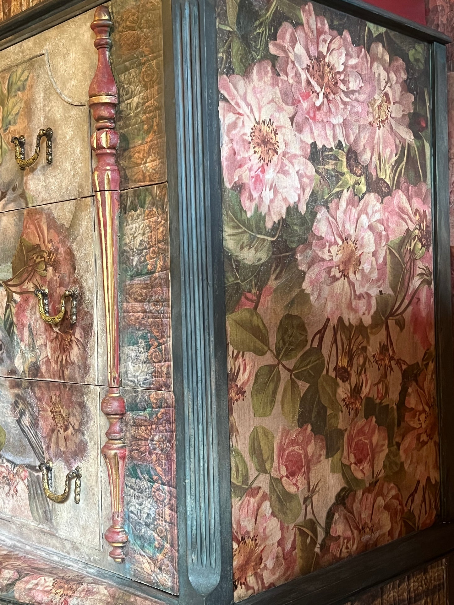 "Song Bird" / Hand Painted French Country Cottage Dresser / Garden Birds / Bohemian Dresser