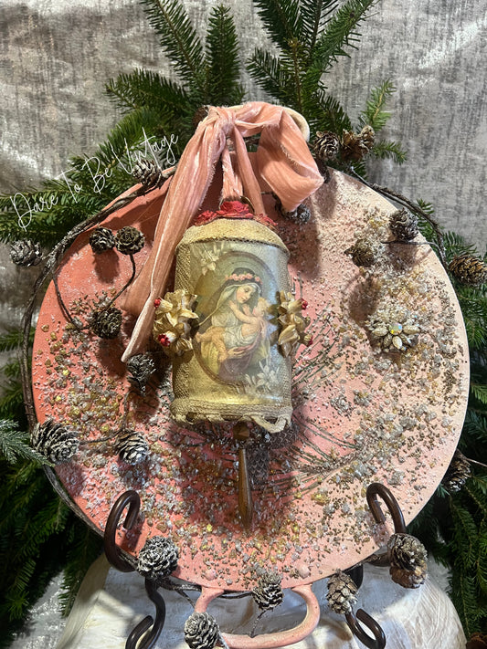 Upcycle Vintage Holiday Tray ~ Handmade Christmas Holiday Wall Art