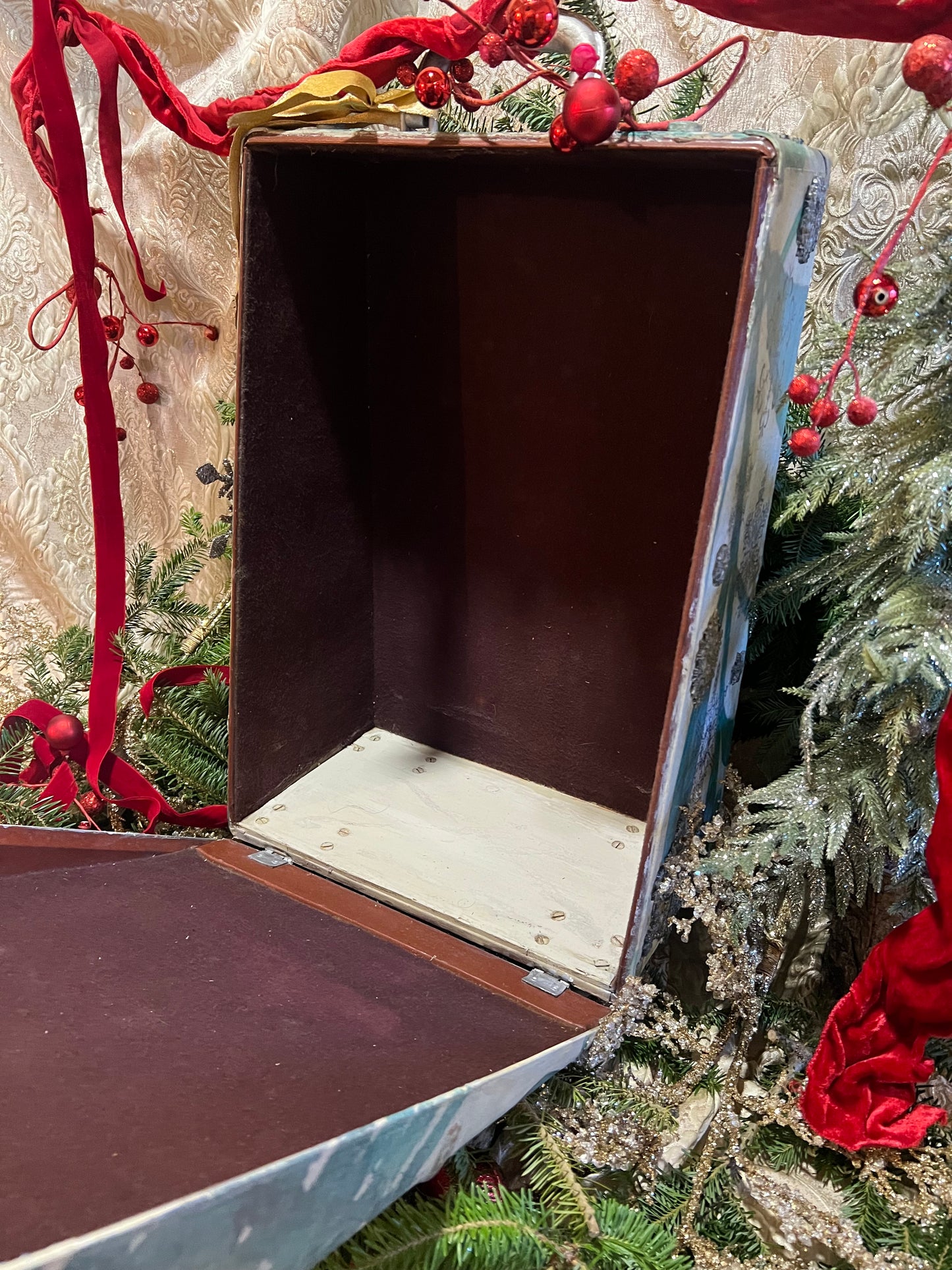 Holiday Traveling Suitcase ~ Handmade Vintage Suitcase Luggage