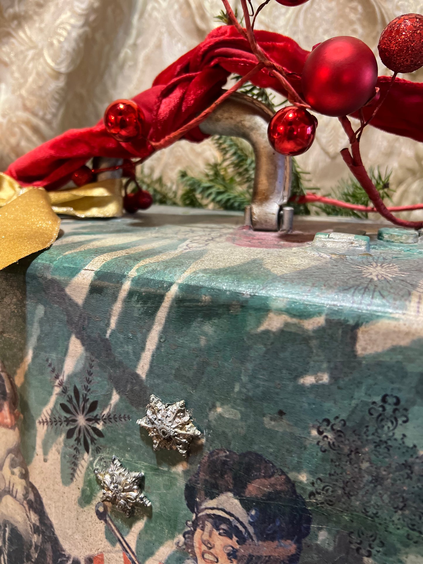 Holiday Traveling Suitcase ~ Handmade Vintage Suitcase Luggage