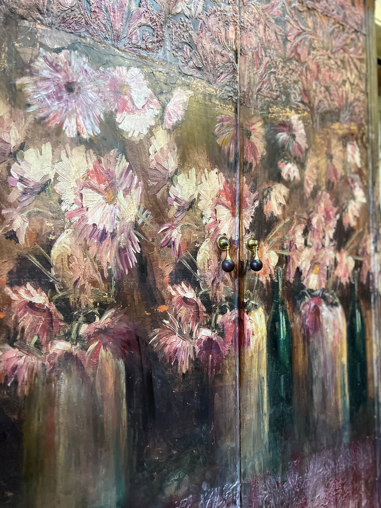 'A Field Of Dreams' Whimsical Floral Armoire, Hand-Painted Floral Wardrobe