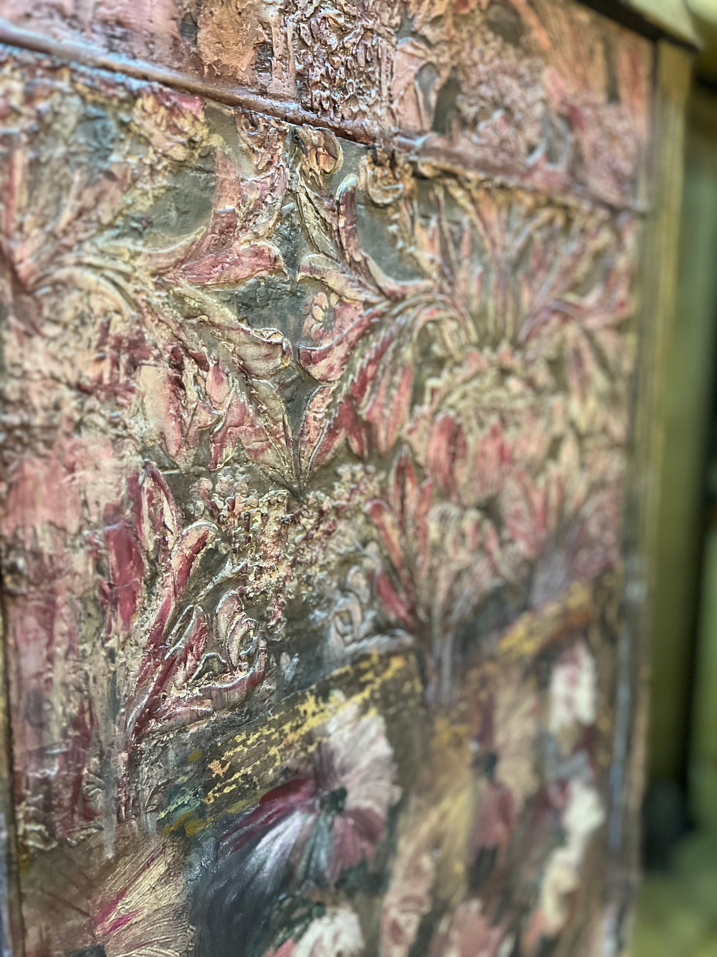 'A Field Of Dreams' Whimsical Floral Armoire, Hand-Painted Floral Wardrobe