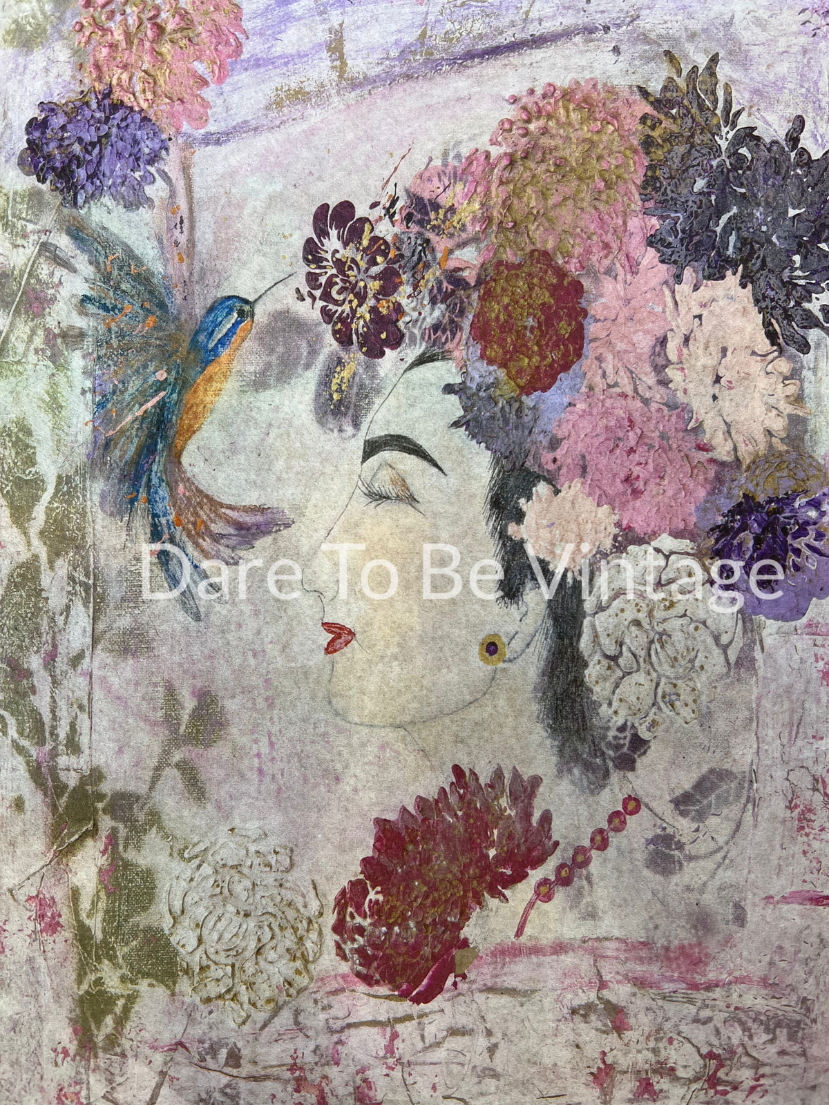 'The Artisan's Garden' Vintage Floral Script Decoupage Paper