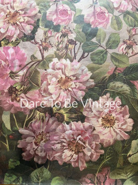 'Whispering Roses ' Whimsical Heirloom Roses Decoupage Paper
