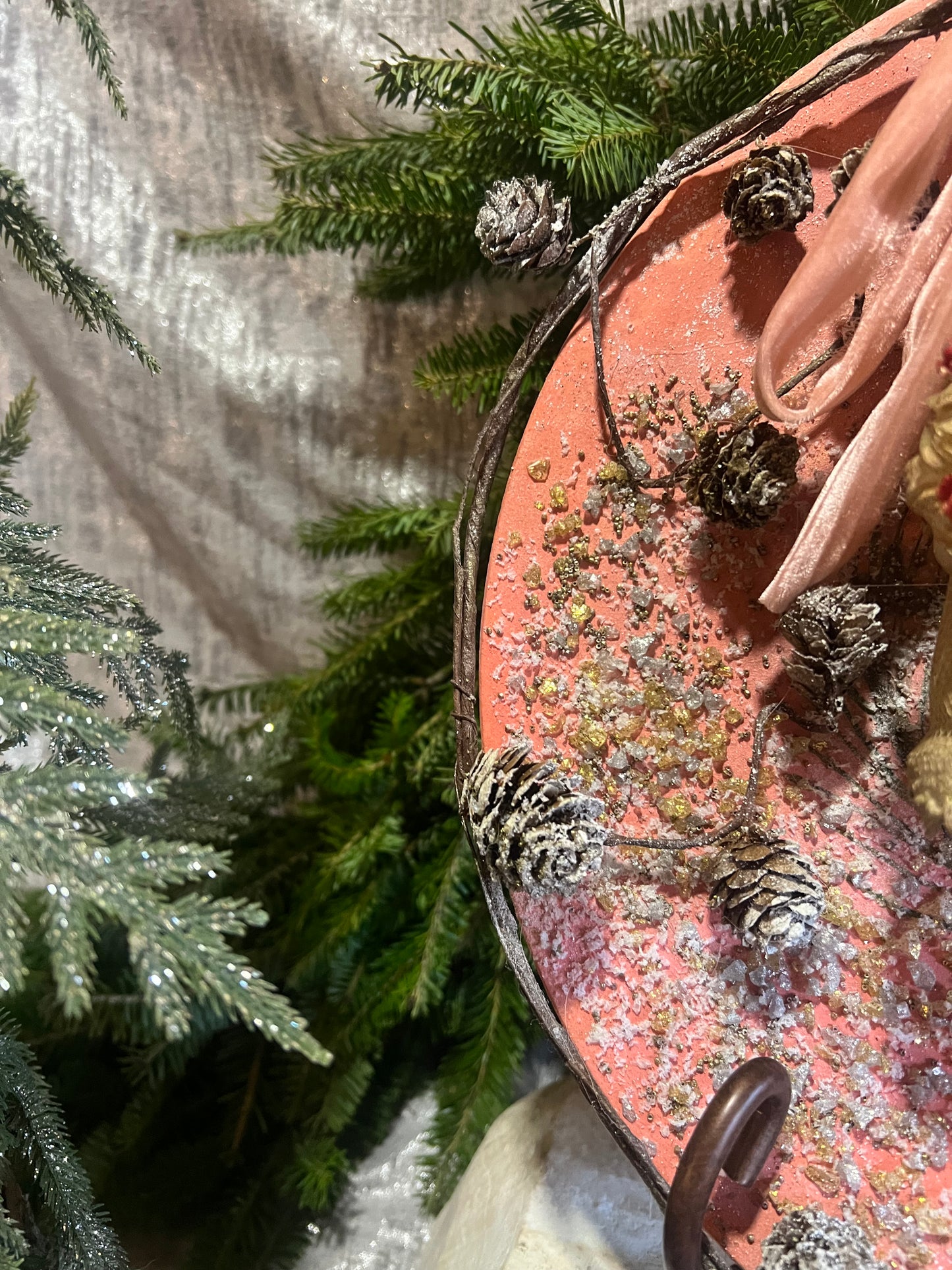 Upcycle Vintage Holiday Tray ~ Handmade Christmas Holiday Wall Art