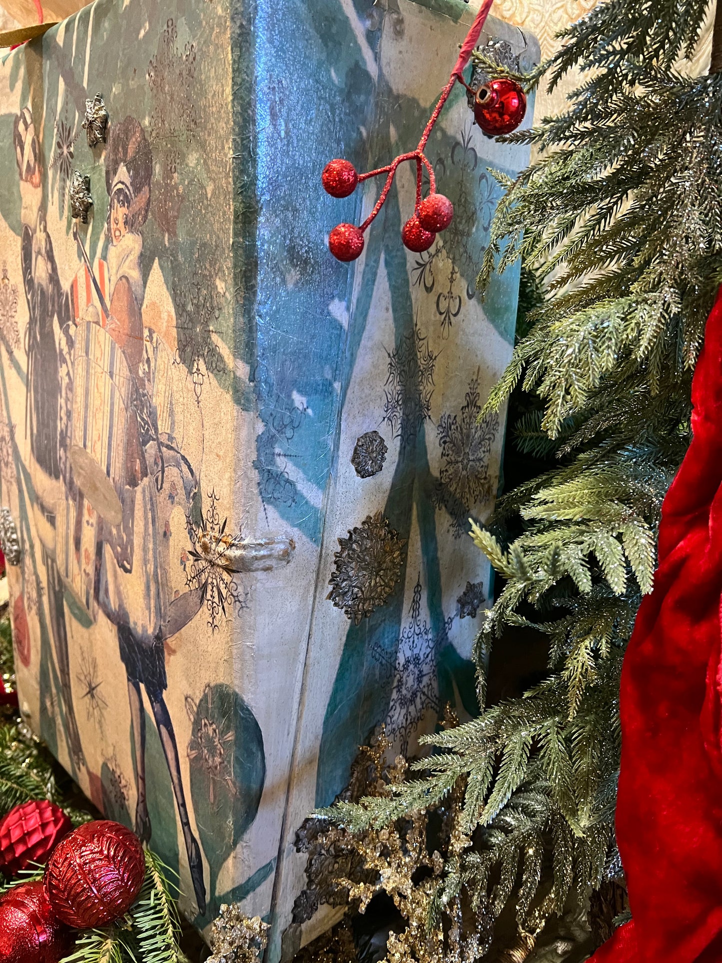 Holiday Traveling Suitcase ~ Handmade Vintage Suitcase Luggage