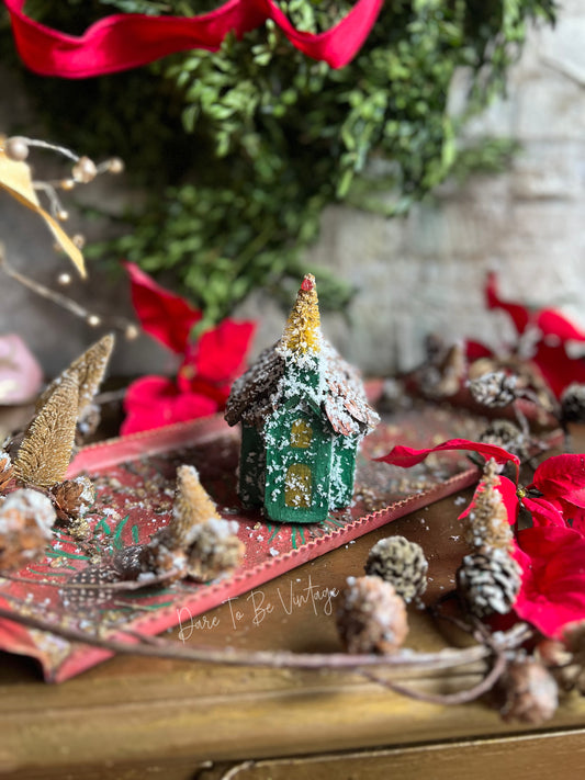 ‘Joy To The World ‘ Christmas Old Church Entry Table Centerpiece