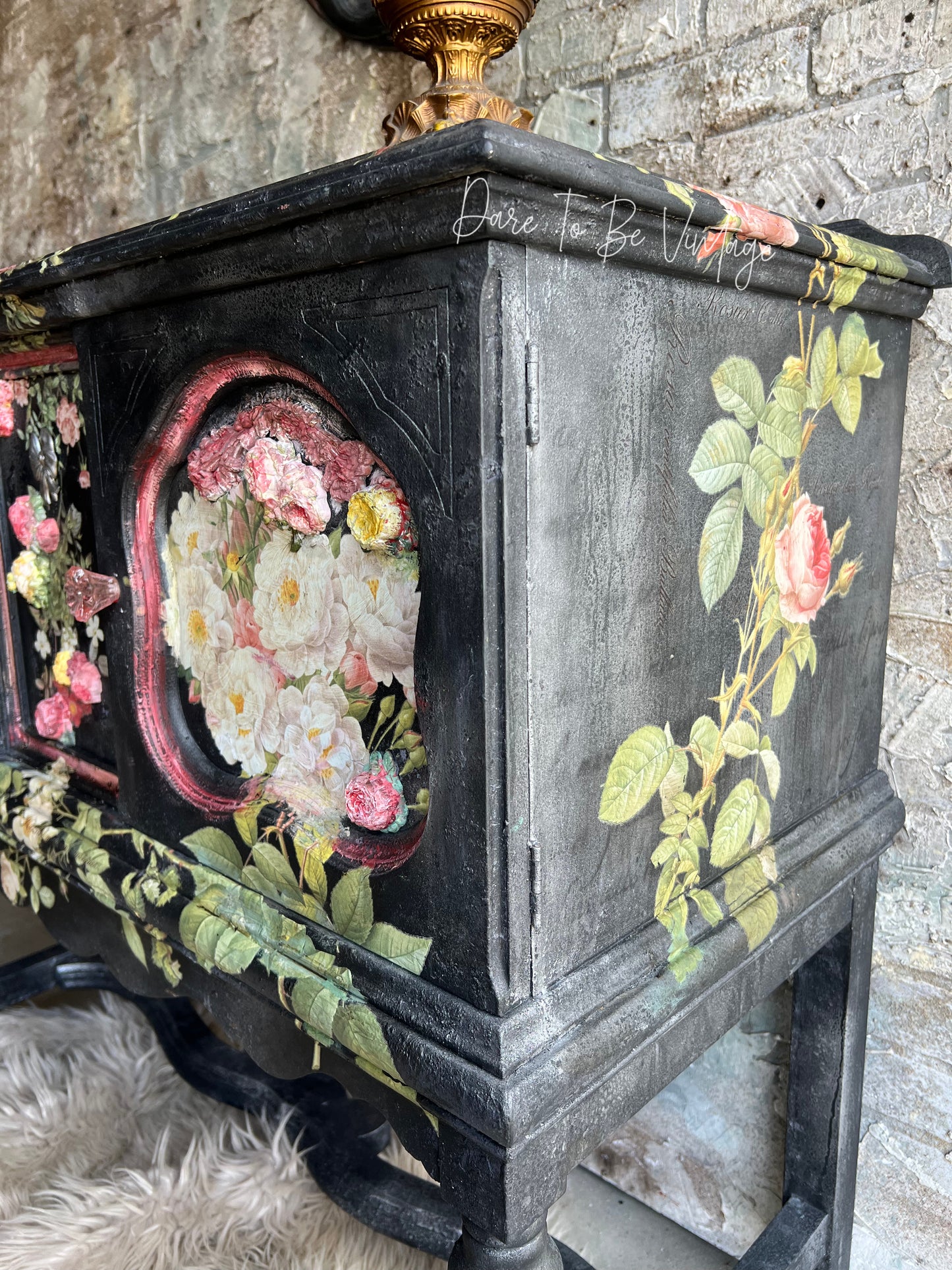 HOLD 'Summer Romance ' Romantic Botanical Floral Buffet ~ Cabinet ~ Entryway Table