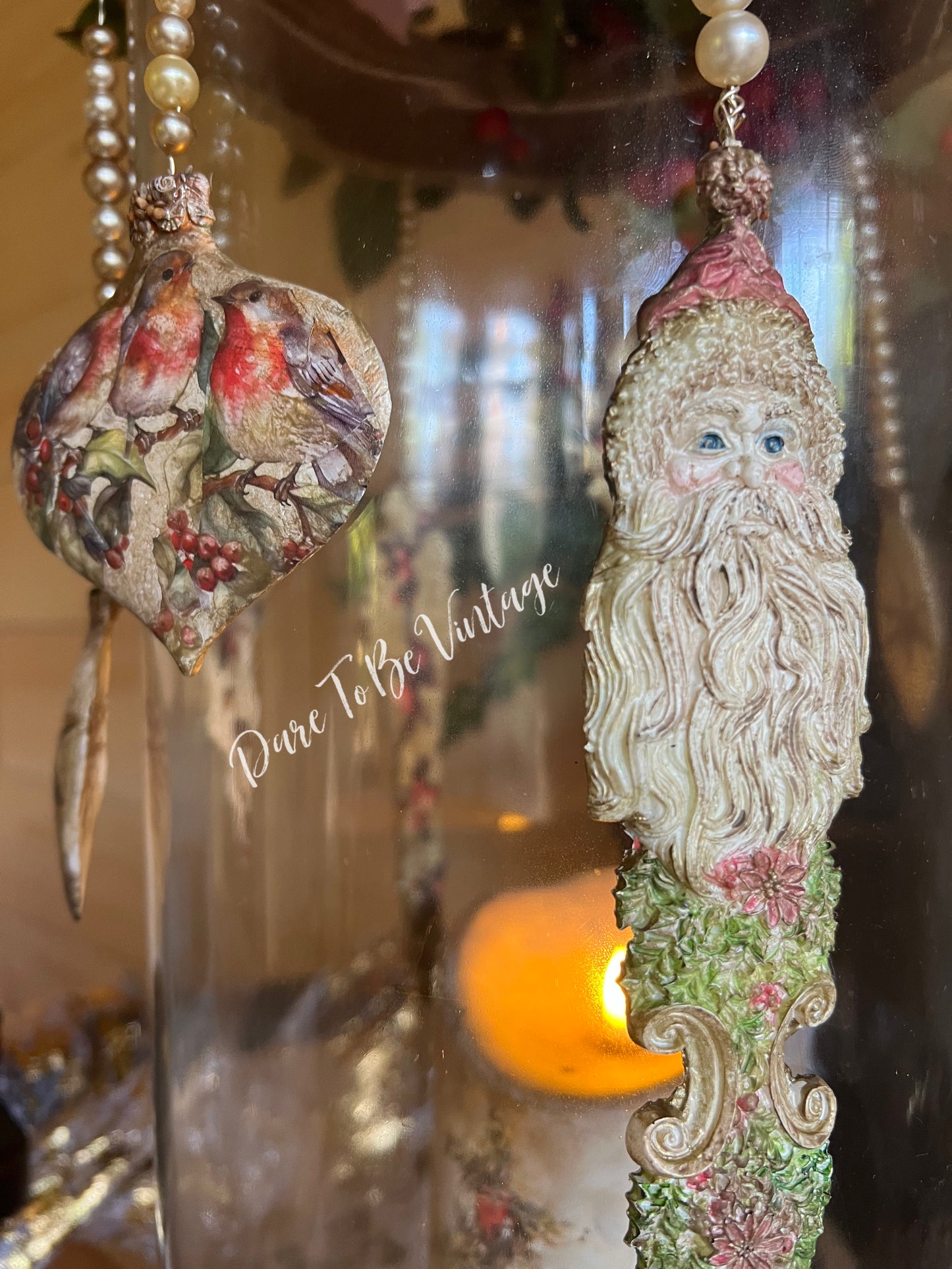 'Tis The Season' Ornate French Country Farmhouse Holiday Home Décor Cloche