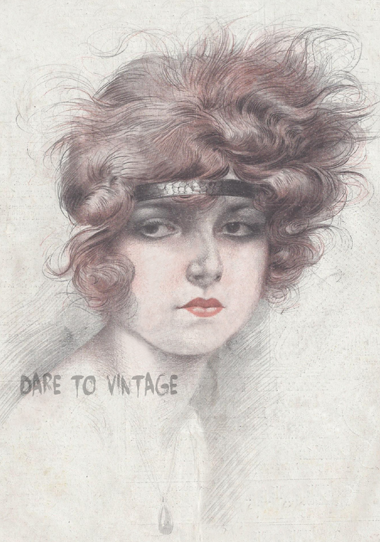 'Rosalina' Vintage Women's Portrait Art Noveau Decoupage Paper