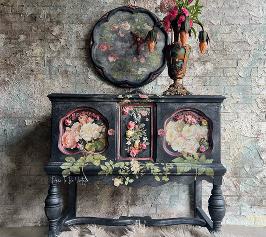 HOLD 'Summer Romance ' Romantic Botanical Floral Buffet ~ Cabinet ~ Entryway Table