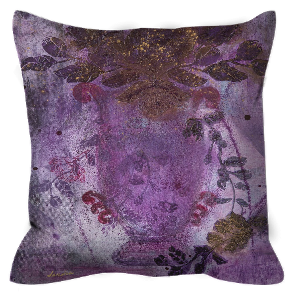 "Trailing Romance" Outdoor Floral Pillow