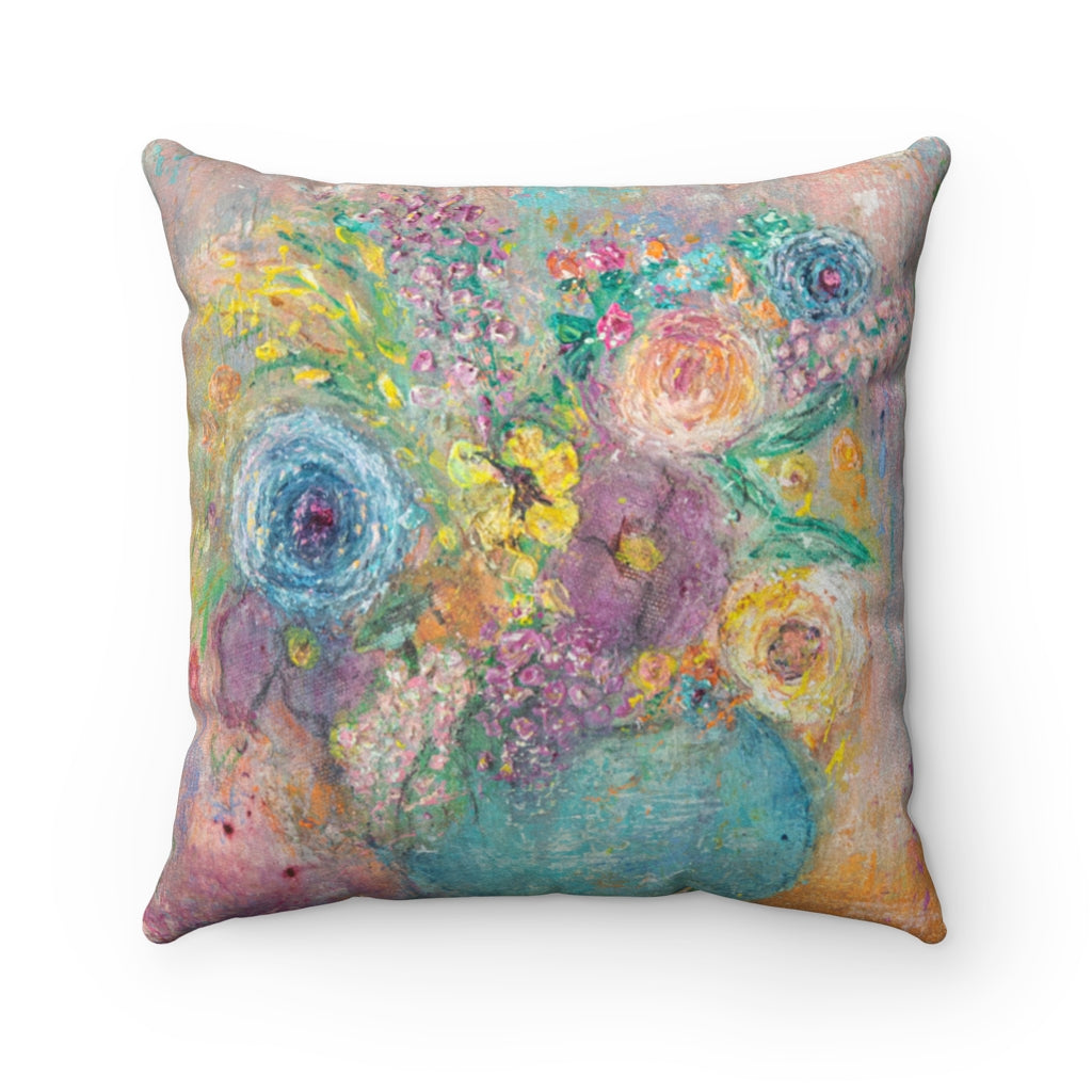 "Blooming Spring " Pastel Floral Accent Pillow