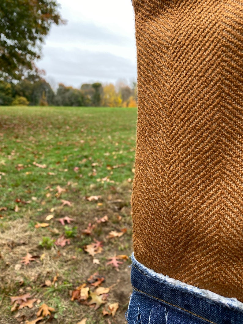 'Autumn Blues' Handmade Vintage Inspired Crossbody Leather Charm Print Bag