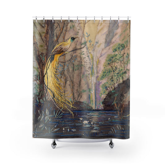 " Bird Of Paradise" Tropical Birds Shower Curtain