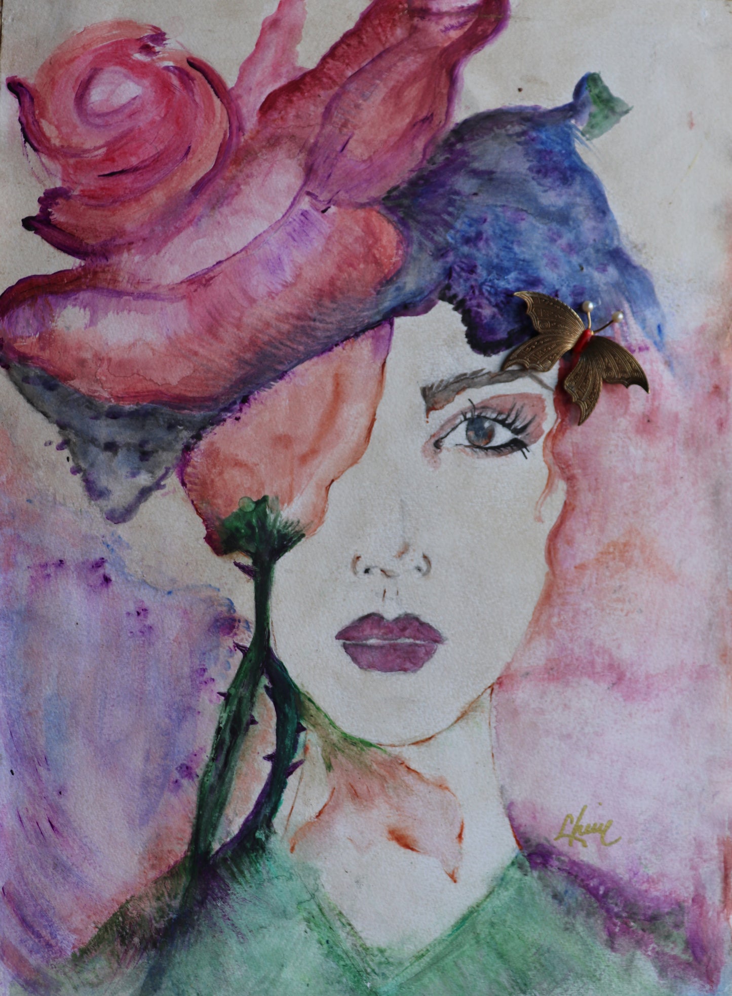 'Cover Me In Flowers' Portrait Canvas Art