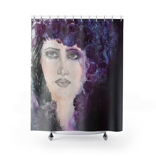 " Soul Searching " Portrait Art Shower Curtain