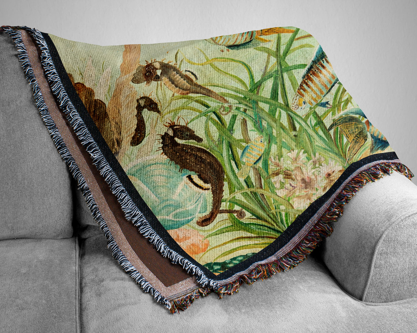 "Under The Sea" Seahorse Tropical Accent Pillow