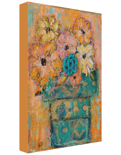 "Flourish'' Floral Abstract Canvas Art