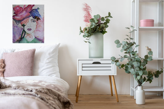 'Cover Me In Flowers' Portrait Canvas Art