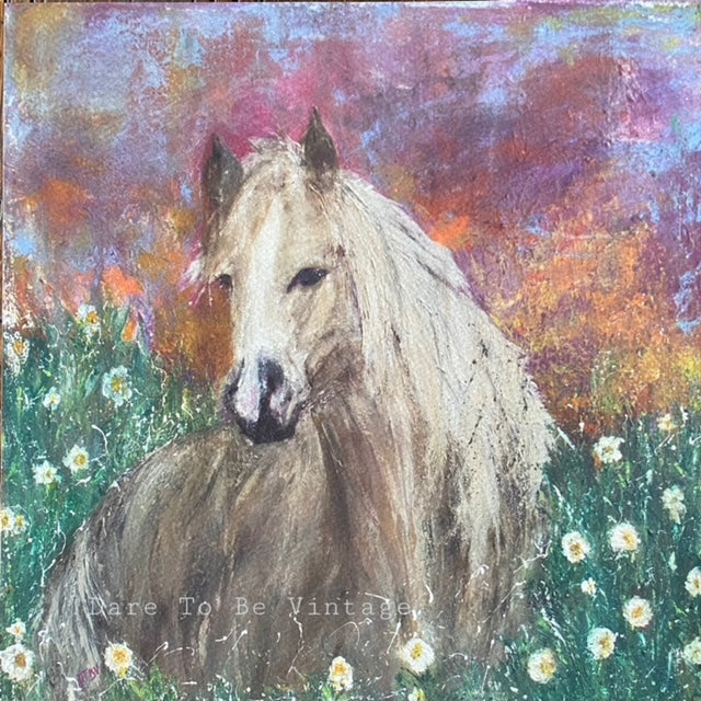 ' Sallie Mae' Whimsical Horse Canvas Art