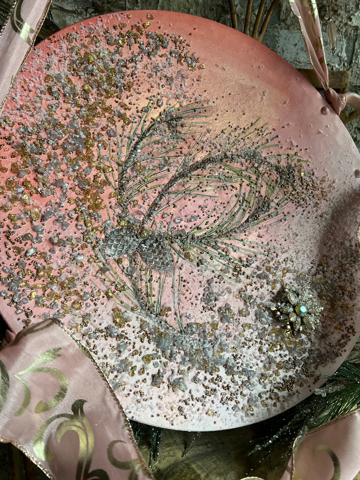 'Dreaming Of A Pink Christmas ' Holiday Decorative Vintage Tray