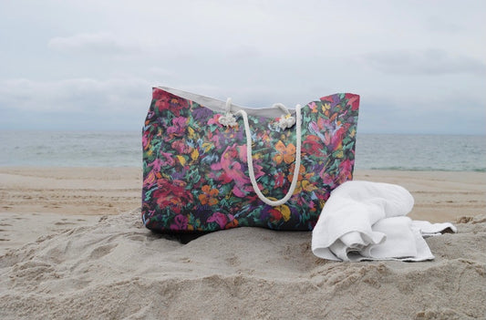 "Floral Romance"  & "Hepburn" Floral Two Sided Weekender Bag