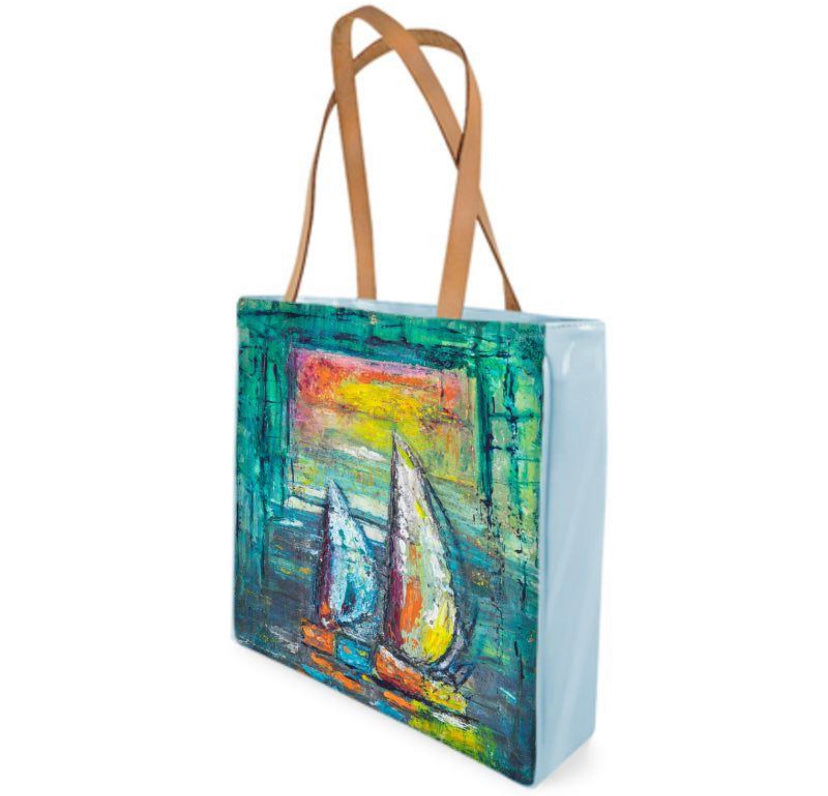 "A Quiet Morning At Sea" Abstract Sailboat Art Prints