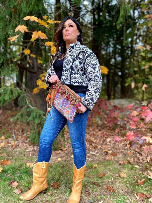 'Nomad' Handmade Vintage Inspired Textile Purse Clutch Handbag