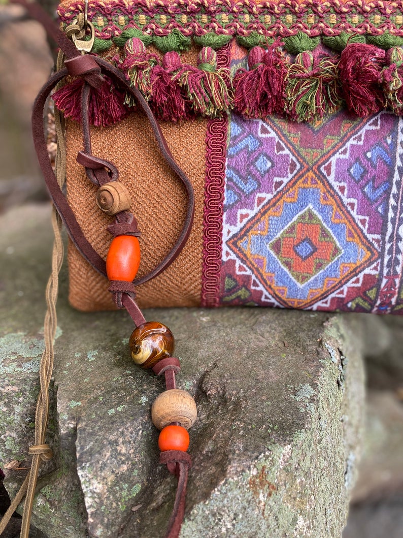 'Nomad' Handmade Vintage Inspired Textile Purse Clutch Handbag