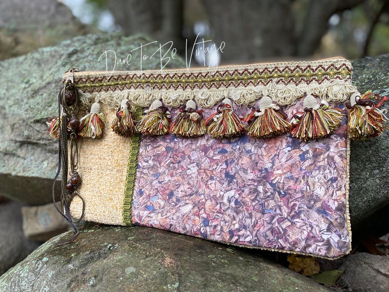 'Queen Bee' Handmade Vintage Inspired Clutch Purse Handbag