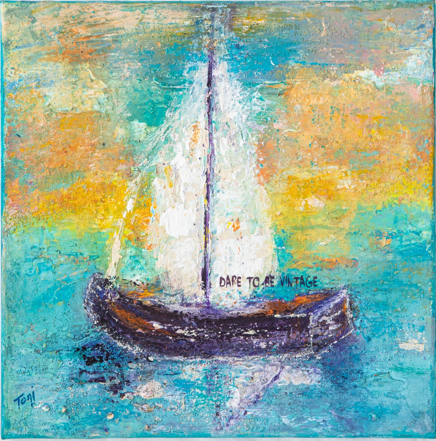 'Sail Away With Me' 12" X 12" Sailboat Original Painting